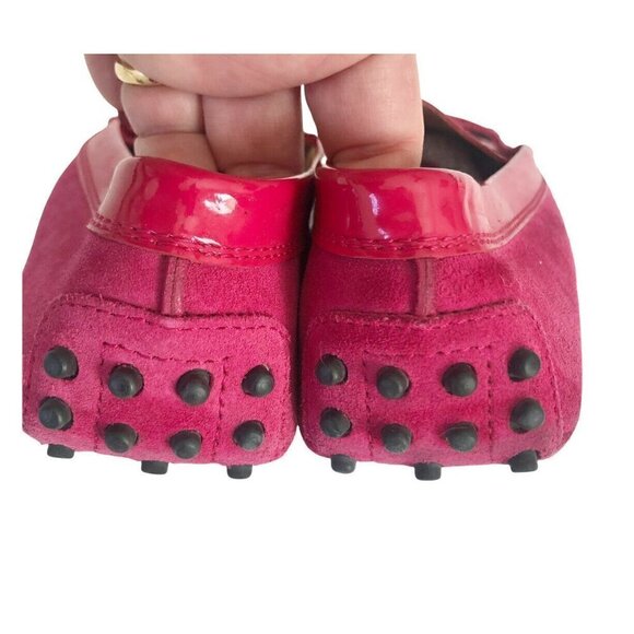 Tods Gommino Pink Magenta Suede Patent Driving Loafers 5.5 - Picture 6 of 11